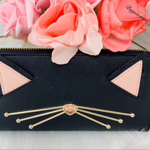 Kate spade Jazz things Up cat Wallet Black Leather - Picture 5 of 8